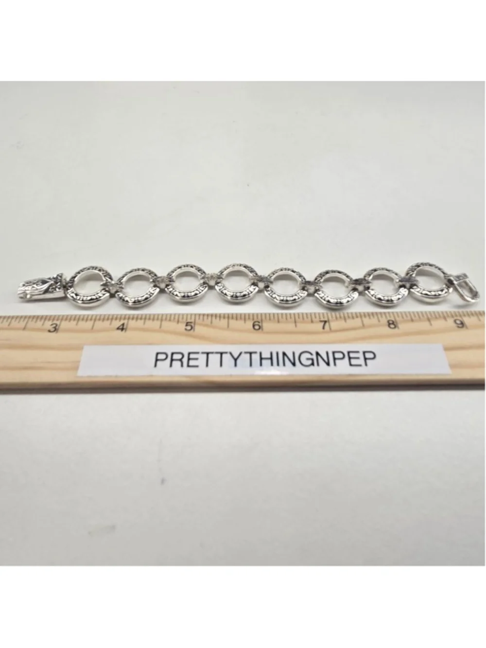 Brighton Bracelet Central Park Silvertone Etched Engraved Scrollwork Circle Link